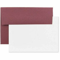 JAM Paper Stationery Set - 25 White Cards and 25 A7 Envelopes - Burgundy - set of 25-Color: Burgundy