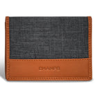 Champs Denim Leather Cardholder - Tan/Black-Leather Card holder in gift box