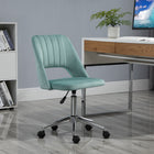 Vinsetto Armless Swivel Computer Desk Chair - Green-Breathable hollow-back design enhances airflow