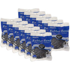 BAZIC Products Rubber Bands - Assorted Sizes - Black - 2 oz./56.70 g Per Pack - 12 Pack-Made in the USA: This rubberbands is made of natural rubber. Black color and sized large, medium and small. Great tool for banks, retail stores, restaurants and shipping departments.