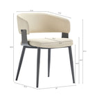 Manhattan Comfort Luce 22" Modern Textured Leatherette Upholstered Dining Chair - Sand - Set of 4-Grey Metal Frame Adds Strength and a Sleek, Modern Finish