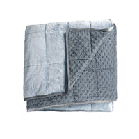 Bouncyband Sensory Weighted Dual Texture Shoulder Wrap for Kids - 40" x 12"-INCREASE FOCUS: Soothing dual textures, soft dark gray fleece nubs on one side and silky-smooth light gray plush on the other combine with a weighted interior to increase the ability to concentrate