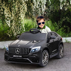 Aosom 12V Mercedes Benz AMG GLC63S Coupe Kids Electric Ride-On Car - Black-Separate horn and music buttons on the steering wheel, clear and loud 