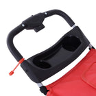 PawHut 4-Wheel One-Click Folding Pet Stroller with Brakes, Cup Holder and Travel Carrier - Red-Bottom basket, cupholder and food tray provide space to store dog gears 