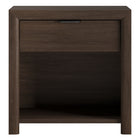 Hudson&Canal Clara Rectangular Nightstand - 24" W - Brown Oak-Features a smooth-glide drawer and open cubby storage space