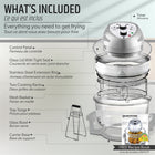 Granitestone Big Boss 16 qt Extra Large Glass Air Fryer with 3 Cooking Sections and Stainless Steel Racks - Silver-Extra large 16 quart capacity with 3 cooking levels: 16 qt interior fits multiple dishes, includes 3 cooking levels, easy clean nonstick surface, plus cookbook with 50 recipes