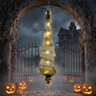 HOMCOM 6' Life Size Hanging Mummy with Sound Touch Activation - Yellow-Green-Built-in 5.9" hanging loop suspends easily from ceilings, trees, porches, or entryways 