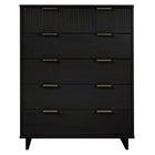 Manhattan Comfort Granville 37.8" Modern Tall Dresser - Black-Modern- Contemporary with a taste of Glam - Tall Dresser for Bedroom Use.