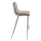 Zuo Magnus Barstool - Brown/Silver - Set of 2-Dimensions: 21.7" L x 20.7" W x 43.3" H