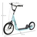Aosom Youth Kick Scooter with Adjustable Handlebar - Blue-Soft wrapped handlebar makes grip more comfortable 