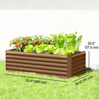 Outsunny Galvanized Raised Garden Bed - Brown-Powder-coated finish offers enhanced rust resistance for outdoor use  

