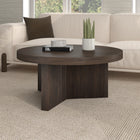 Hudson&Canal Holm 32"W Round Coffee Table - Alder Brown-Clean with a soft, dry cloth and no harsh chemicals or abrasive cleaning materials