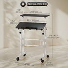 HOMCOM 23.6" Mobile Stand Up Desk - Black-Four casters, two lockable, offer easy mobility and strong stability