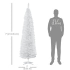 HOMCOM 7' Artificial Christmas Tree - White-Safe and stable with a solid and reliable plastic base for support