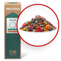 TerraCycle Holiday Decorations - Zero Waste Box - Medium-Recycle holiday decorations including ornaments, wrapping paper, string lights, streamers, confetti, tinsel, garlands, ribbons, bows, balloons, banners, centrepieces, party hats, party blowers, plastic party glasses, costume masks, plastic pumpkins/figurines/flowers, and other decorations used for celebrations.