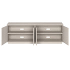 Hudson&Canal Hanson TV Stand for TV's up to 75" - Alder White-Clean with a soft, dry cloth and no harsh chemicals or abrasive cleaning materials