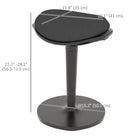 HOMCOM Standing Ergonomic Wobble Chair - Adjustable Leaning Stool with Rocking Motion - Black-Mesh fabric back offers cool, ventilated comfort during long hours