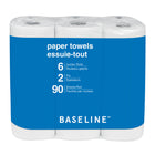 Baseline 2-Ply Paper Towel - 90 Sheets Per Roll - White - 6 Pack-Made from 100% recycled content