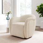 Modway Compose Performance Velvet Swivel Armchair - Alabaster-360° Rotation