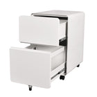 Geelong 2-Drawer Rounded Filing Cabinet - White-Ball-Bearing Drawer Slides