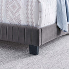 Modway Celine Channel Tufted Performance Velvet King Bed - Grey-Solid Wood Legs
