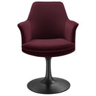 Modway Lippa Swivel Dining Performance Velvet Armchair - Black Mulberry-8