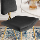 Modway Ponder Performance Velvet Bar Stool - Black-Dense Foam Padding
