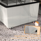 PawHut Hamster/Gerbil Cage with Wheels, Detachable Bottom, Ramp-Narrow 0.3" (0.8 cm) steel wire spacing prevents escape