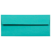 JAM Paper #10 Business Envelopes, 4 1/8 x 9.5, Brite Hue Sea Blue Recycled, 100 Pack (15858g)-Sea blue