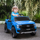 Qaba Ford Ranger Licensed 12V Ride on Car with Rear Storage - Blue-Speeds of 1.9-3.1 mph (3-5 km/h), shock absorbers on rear wheels for comfort 