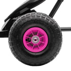 Aosom Kids Pedal Go Kart with Adjustable Seat and Shock Absorption - Pink-Handles multiple types of ground, including cement, brick road, and asphalt roads 