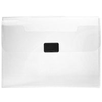 JAM Paper Plastic Portfolio with Center Buckle Closure - 9 1/2 x 13 1/4 x 1 1/8 - Clear-Clear Plastic Box Portfolio with Center Buckle