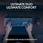 Logitech MX Keys S Combo - Performance Wireless Keyboard and Mouse with Palm Rest - Black-Fluid Typing Experience: Laptop-like profile with spherically-dished keys shaped for your fingertips delivers a fast, fluid, precise and quieter typing experience