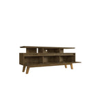 Manhattan Comfort Yonkers 70.86" Mid-Century Modern TV Stand - Rustic Brown-Includes 1 Media Hole for Wire and Cable Management