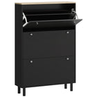 HOMCOM Shoe Cabinet with 3 Flip Drawers for 24 Pairs - Black-Three flip drawers hold up to 24 pairs of CA 10 shoes
