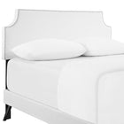Modway Laura Vinyl Full Platform Bed with Round Splayed Legs - White-Dense Foam Padding