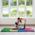 Soozier Folding Gymnastics Tumbling Mat - Exercise Mat with Carrying Handles for Yoga - MMA - Martial Arts - 4' W x 10' L x 2" D-2" Thick firm high-density EPE eco-friendly foam for ultimate comfort and durability 
