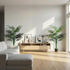 Outsunny 5' Artificial Tropical Palm Tree with Lifelike Leaves - Green - 2 Pack-PE moss and cement soil are included, making it more stable and real 