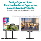 ShoppingAll - Support De Smartphone En Aluminium, Support Ergonomique Pour Tablette/Lecteur Électronique - Noir-Fabrication Robuste: Design Simple Et Compact, Fabriqué En Alliage D’Aluminium De Haute Qualité Et ABS. Construction Solide Avec Une Base Large Et Lestée Pour Une Utilisation Facile Dans La Cuisine, La Salle À Manger, Le Bureau, À Votre Chevet Ou Sur Tout Bureau.