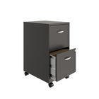 Hirsh Industries Space Solutions 18" Deep Vertical File Cabinet with Casters, 2-Drawer, Metallic Charcoal-Dimensions: 26.5"H x 14.25"W x 18"D