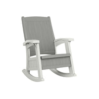 Suncast Rocking Chair with Storage - Dove Grey/Ice Cube-377 Lbs. Weight Capacity.