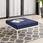 Modway Harmony Sunbrella Outdoor Patio Aluminum Ottoman - Navy-Comfortable Dense Foam Padding