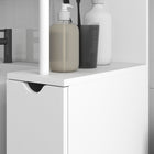 HOMCOM Narrow Bathroom Floor Cabinet with Drawer and Open Shelves - White-Can be secured to a wall for added stability  