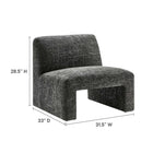 Modway Amita Chenille Upholstered Accent Chair - Carbon Black-Chenille Upholstery