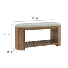 Modway Ashby 45" Geometric Upholstered Bench - Natural/Geometric-Upholstered Geometric Fabric