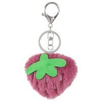 Merangue Red Strawberry Puff Keychain-Easy to attach to bags, backpacks, or keyrings