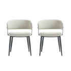 Manhattan Comfort Luce 22" Modern Textured Leatherette Upholstered Dining Chair - Oatmeal - Set of 2-Modern Dining Chair for Dining Room and Task Use. Set of 2