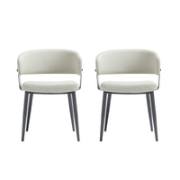 Manhattan Comfort Luce 22" Modern Textured Leatherette Upholstered Dining Chair - Oatmeal - Set of 2-Modern Dining Chair for Dining Room and Task Use. Set of 2