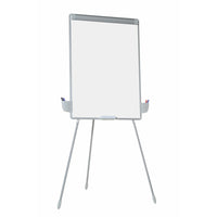 Staples Foldable Dry-Erase Presentation Easel Tripod with Pen Cups - 30" x 42" - Aluminum Frame-Foldable tripod with dry-erase melamine surface and adjustable easel pad holder