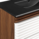 Modway Render 36" Wall-Mount Bathroom Vanity - White/Walnut/Black-Fixtures Not Included